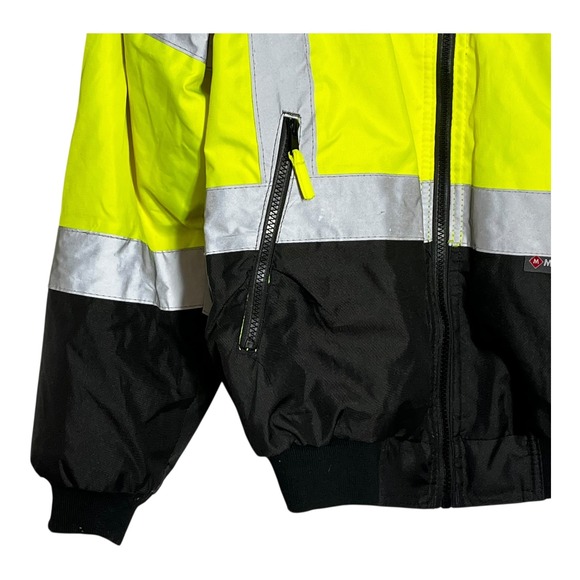Majestic High Visibility Safety Jacket Class 3 Yellow Workwear Mens M - Picture 3 of 15